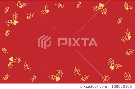 以金線畫冬青葉的聖誕裝飾框 以金線畫冬青葉的聖誕裝飾框 108630106