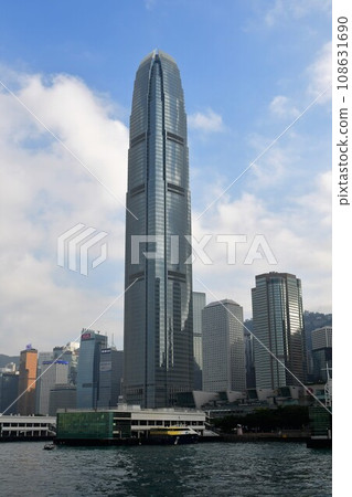 Hong Kong, Hong Kong Island skyscraper district, Hong Kong International Financial Center Building, Victoria Harbor, Central Ferry Pier 108631690
