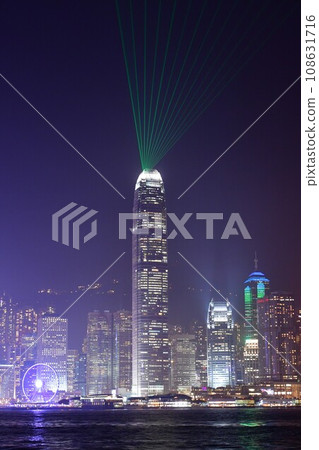 Hong Kong, Hong Kong Island night view, Symphony of Lights, skyscraper district, Hong Kong International Financial Center Building Hong Kong, Hong Kong Island night view, Symphony of Lights, skyscraper district, Hong Kong International Financial Center Building 108631716