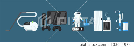 Technology Life with Device and Symbol Vector Set Technology Life with Device and Symbol Vector Set 108631974