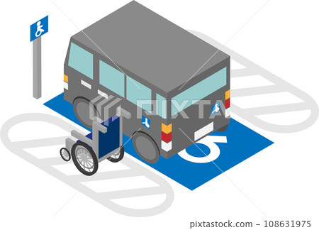 等距輪椅停車處及輪椅 108631975