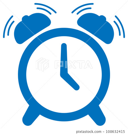 Alarm clock icon blue 108632415