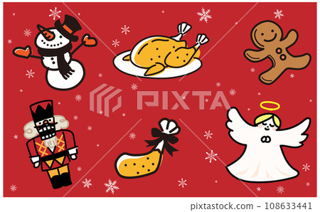 Christmas motif vector illustration set 108633441