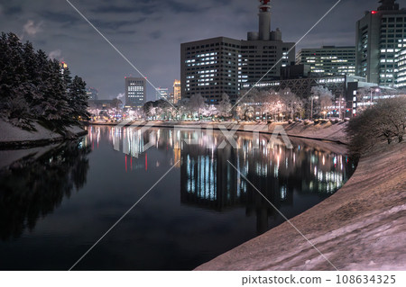 《Tokyo》 Snowy Tokyo, around the Imperial Palace in the snowy landscape 《Tokyo》 Snowy Tokyo, around the Imperial Palace in the snowy landscape 108634325