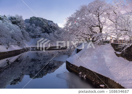 《東京》大雪中的東京，雪中的千鳥淵 108634687