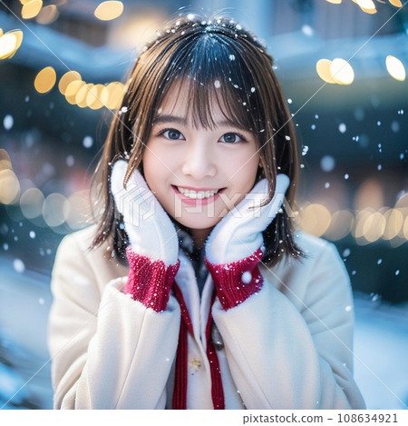 girl looking at illuminations 108634921