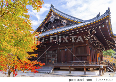 紅葉環繞的仁和寺、觀音堂（京都市右京區） 108635008