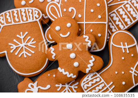 Delicious gingerbread cookies with honey, ginger and cinnamon Delicious gingerbread cookies with honey, ginger and cinnamon 108635535