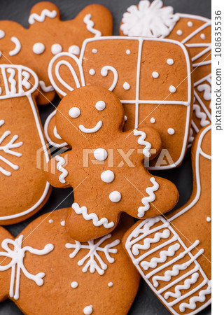 Delicious gingerbread cookies with honey, ginger and cinnamon Delicious gingerbread cookies with honey, ginger and cinnamon 108635536