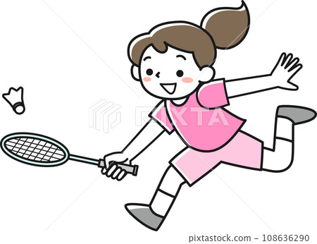 打羽毛球的女孩 打羽毛球的女孩 108636290