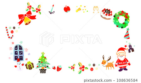 Christmas cute character frame background material 108636584