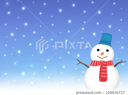 雪人和雪景冬季背景 雪人和雪景冬季背景 108636717