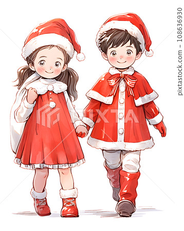 children wearing santa costumes children wearing santa costumes 108636930