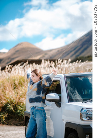 Solo female travel by car in the great outdoors Solo female travel by car in the great outdoors 108637758