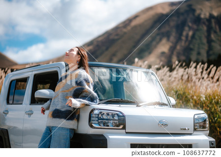 Solo female travel by car in the great outdoors Solo female travel by car in the great outdoors 108637772