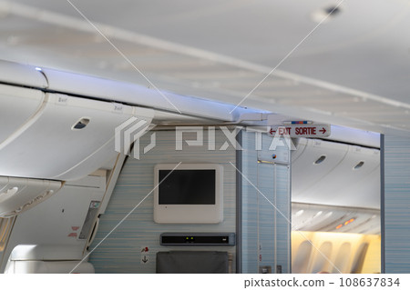 Exit sign of the plane Exit sign of the plane 108637834