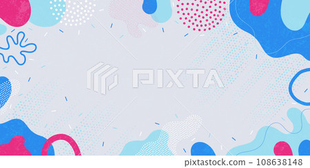 Doodle background pattern, abstract colored shapes. Modern minimalism trendy pattern background. 108638148