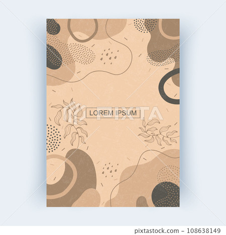 Cover with abstract shapes. Cover layouts A4 format, vertical orientation. Cover with abstract shapes. Cover layouts A4 format, vertical orientation. 108638149