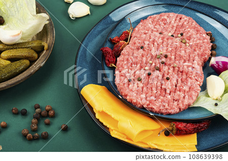 Raw steak cutlets Raw steak cutlets 108639398