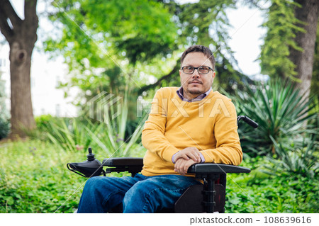 portrait of a special person with disabilities rest walk portrait of a special person with disabilities rest walk 108639616