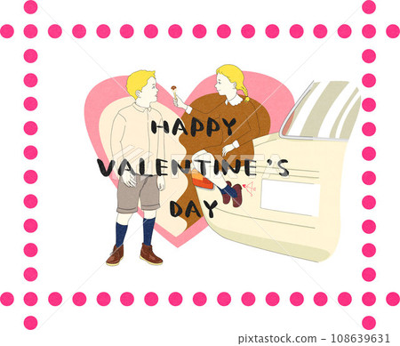 情人節郵票彩色心 108639631