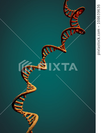 Single-stranded molecule of RNA called messenger ribonucleic acid - 3d illustration 108639636