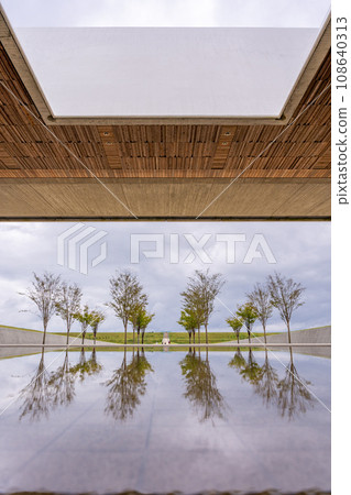 Water basin and top light Great East Japan Earthquake Tsunami Memorial Museum Iwate TSUNAMI Memorial 108640313