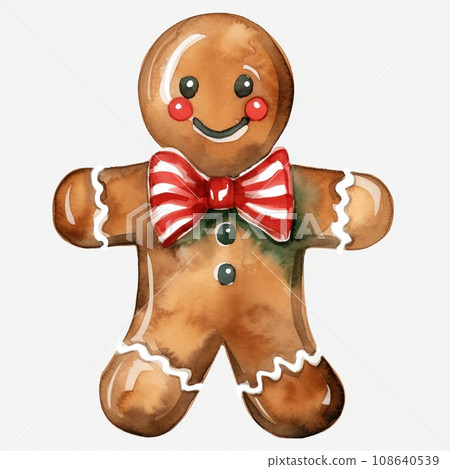 Gingerbread isolated on a white background. Christmas cookies. Watercolor style Gingerbread isolated on a white background. Christmas cookies. Watercolor style 108640539