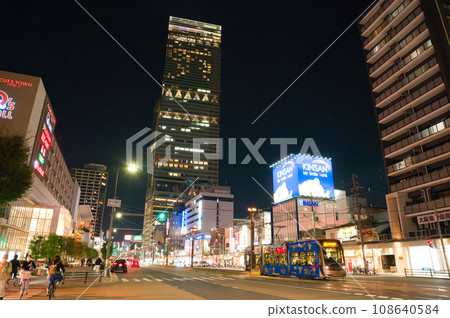 [Osaka Prefecture] October: Cityscape in front of Tennoji Station [Night view] 108640584