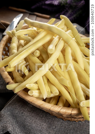 Raw fresh yellow beans. 108640719