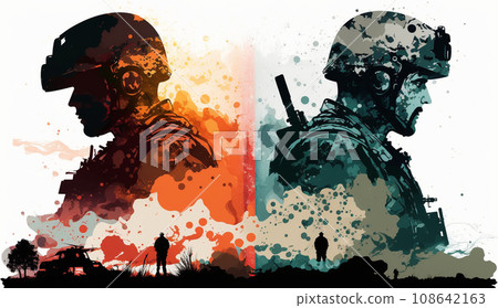 Image of a soldier going to the front line 108642163