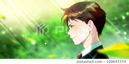 簡介學生或工人插畫背景新鮮綠色,留有空間 簡介學生或工人插畫背景新鮮綠色,留有空間 108643334