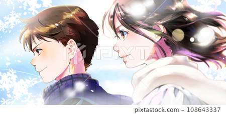 兩位學生或勞工的個人資料插圖背景冬季 兩位學生或勞工的個人資料插圖背景冬季 108643337