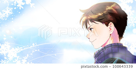 簡介學生或工人插畫背景冬季，留有空間 108643339