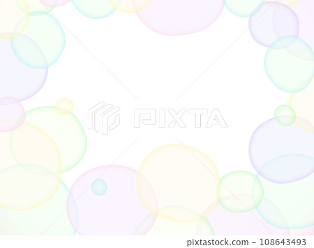 蓬鬆柔和的彩色肥皂泡框架 108643493