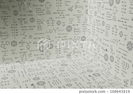 3d background of equations and formulas of mathematics, physics and chemistry, science and engineering background 3d background of equations and formulas of mathematics, physics and chemistry, science and engineering background 108643819