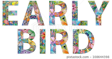 EARLY BIRD hand drawn modern design vector illustration. 108644398