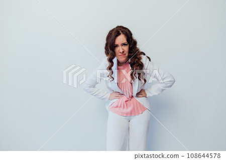 woman in white suit angry anger rage hate woman in white suit angry anger rage hate 108644578