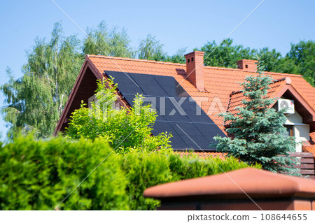 Solar power energy on the roof to a standard house 108644655