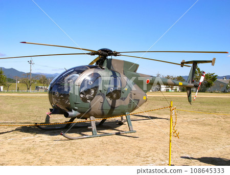 Ground Self-Defense Force small helicopter OH-6D on display Ground Self-Defense Force small helicopter OH-6D on display 108645333