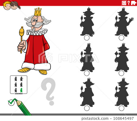 shadow activity game with cartoon king character 108645497