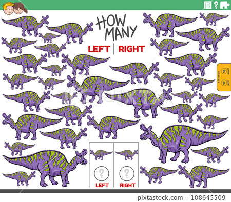 counting left and right pictures of cartoon dinosaur counting left and right pictures of cartoon dinosaur 108645509