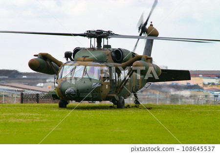 Ground Self-Defense Force helicopter UH-60JA landing at a training exhibition Ground Self-Defense Force helicopter UH-60JA landing at a training exhibition 108645537