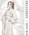 Japanese woman with ponytail in kimono (AI illustration) 108645588