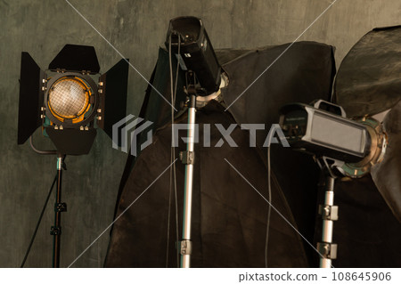 Equipment for professional photography flash light spotlight 108645906