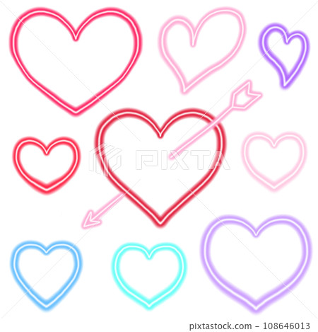 neon heart material 108646013