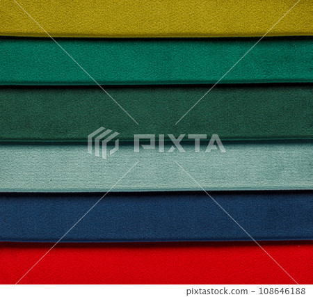 Different samples of velvet fabric 108646188