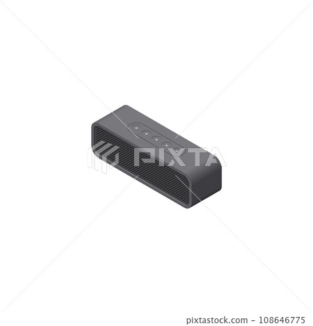 Illustration of a wireless speaker drawn in isometric projection Illustration of a wireless speaker drawn in isometric projection 108646775