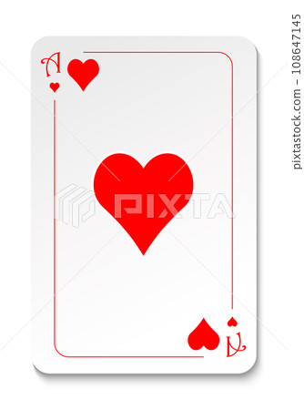 Ace of hearts. Strict simple playing card design. 108647145