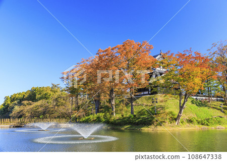 Autumn leaves at Takada Castle Ruins, Niigata 108647338